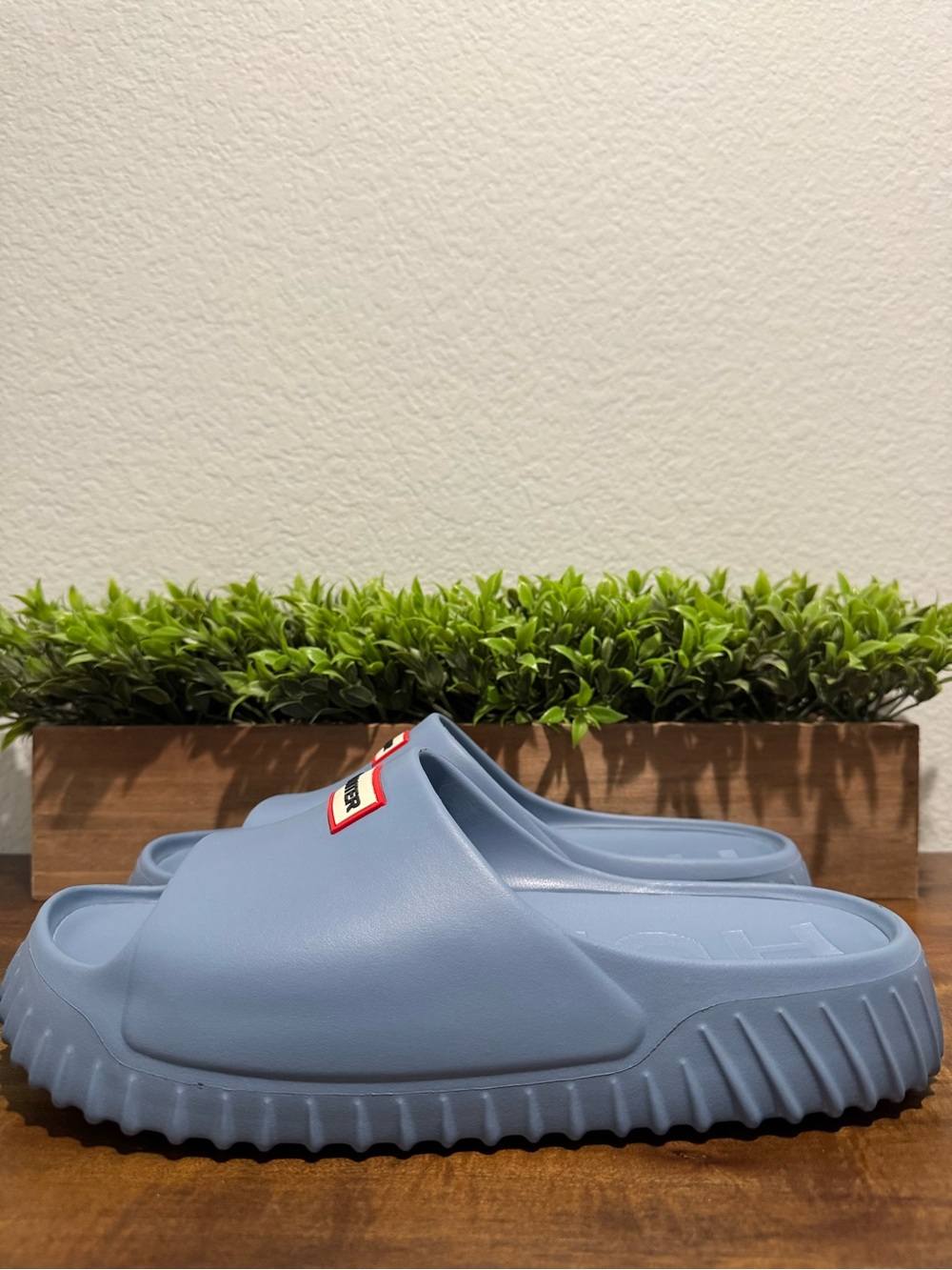 Hunter Finn Slip-On Open Toe Casual Sandals Men's US Size 13M Blue Color Slide - Picture 3 of 7
